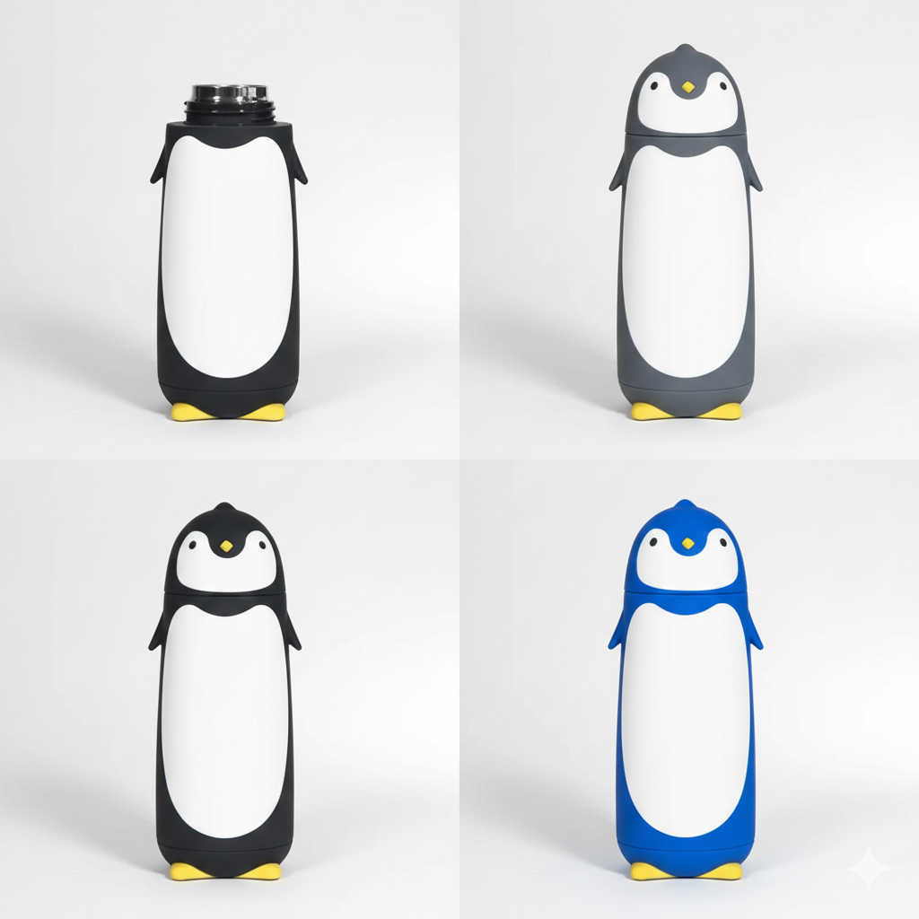 Cute Penguin Mini Flask 280ml