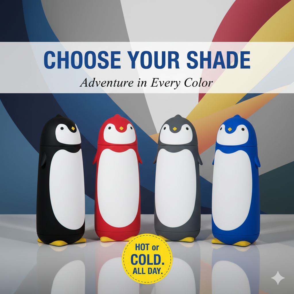 Cute Penguin Mini Flask 280ml