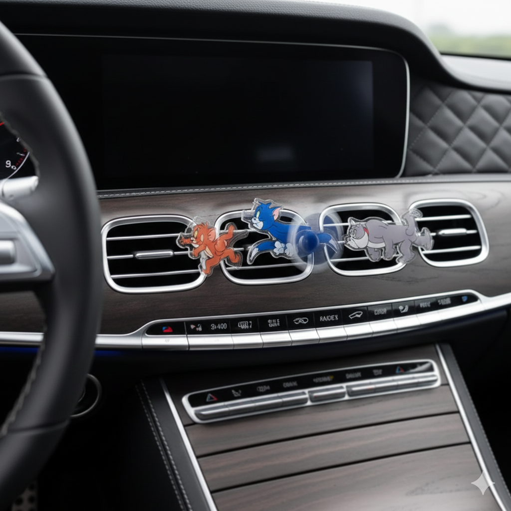 Tom & Jerry Rotating AC Vent Spinner Funny Car Dashboard Toy