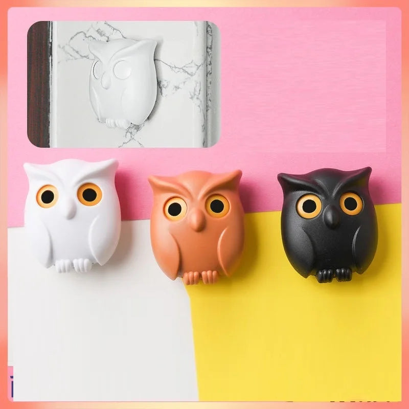Cute Owl Magnetic Key Hook , Blinking Wall Decor