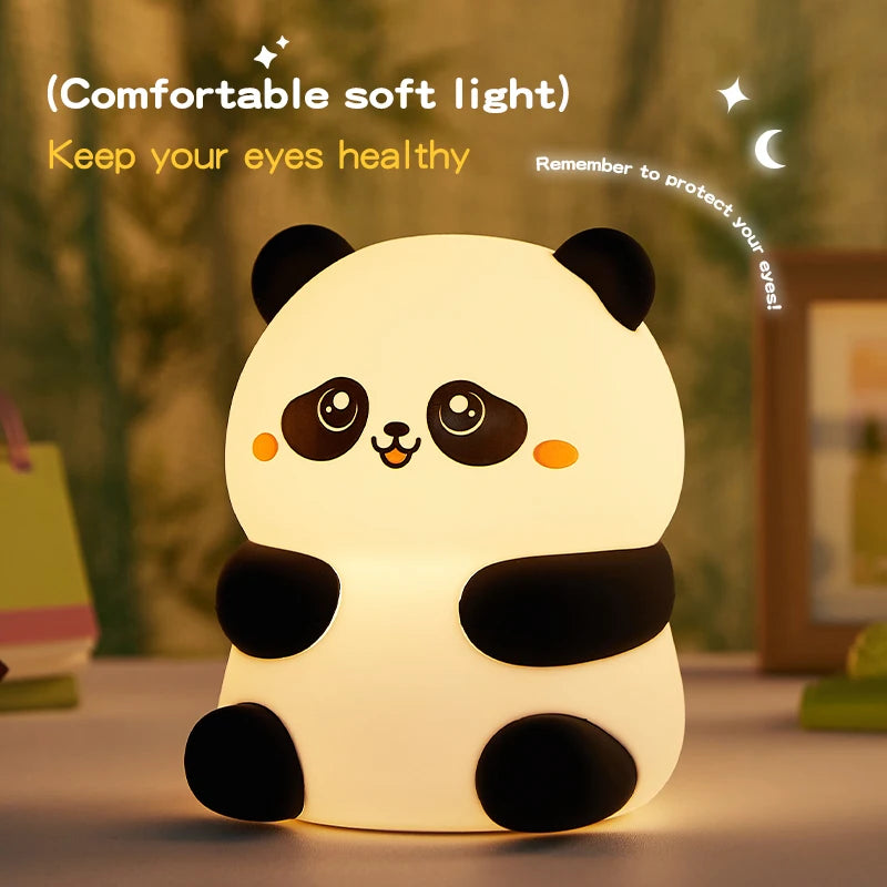 Cute Panda Night Light Soft, Rechargeable & Touch Control