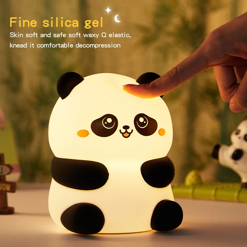 Cute Panda Night Light Soft, Rechargeable & Touch Control