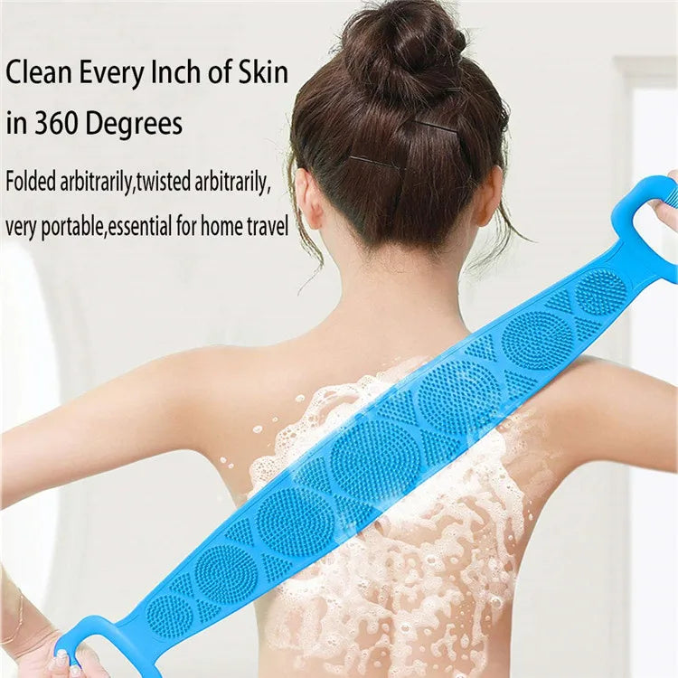 Hot-Selling Silicone Body Scrubber Belt Long Handle, Smooth Skin Care