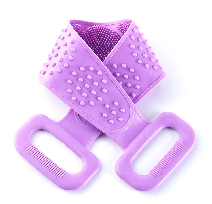 Hot-Selling Silicone Body Scrubber Belt Long Handle, Smooth Skin Care